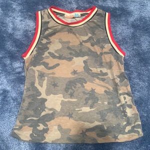Camo star tank top with stripes
